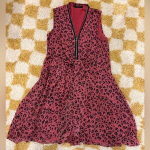 AllSaints Leopard Print Pink Dress